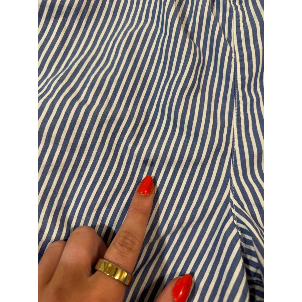 Lovestitch Blue White Striped Elastic  Waist Boxer Shorts Womens Medium‎ Pockets - Picture 7 of 7